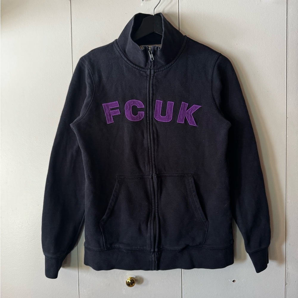 French Connection Black Jacket with Purple Logo